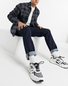 Темно-выбеленные джинсы классического кроя Schott-Голубой