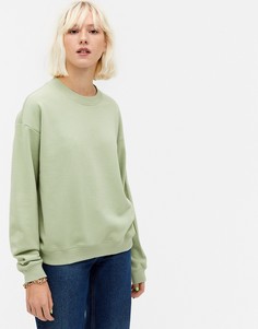 Зеленый свитшот из органического хлопка Monki Nana