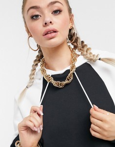 Черное худи в стиле колор блок с большим логотипом adidas Originals adicolor-Черный