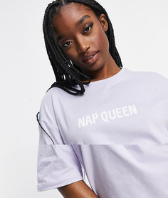 Двухцветное платье-футболка в стиле casual ThreadBare Nap Queen-Сиреневый