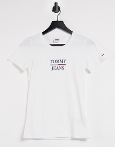 Белая зауженная футболка с логотипом Tommy Jeans-Белый