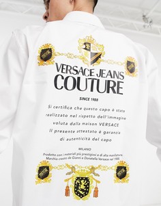 Белая рубашка с логотипом на спине Versace Jeans Couture-Белый