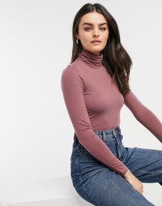 Розовое боди с высоким воротником Vero Moda-Розовый цвет