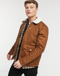 Светло-коричневая куртка-харрингтон с воротником из искусственного меха Topman-Светло-коричневый