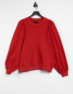 Красный свитшот из органического хлопка с объемными рукавами Monki Maricia