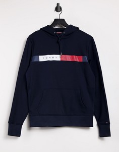 Темно-синий худи с логотипом на груди Tommy Hilfiger