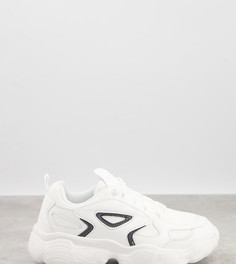 Белые кроссовки для широкой стопы на массивной подошве Truffle Collection-Белый