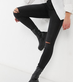 Черные зауженные джинсы с рваной отделкой Dr Denim Tall Lexy-Черный цвет