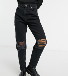 Черные джинсы свободного кроя с рваной отделкой Dr Denim Petite Nora-Черный цвет