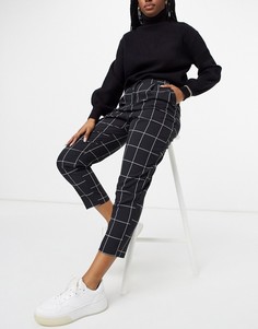 Суженные книзу строгие брюки брюки в клетку ASOS DESIGN-Многоцветный