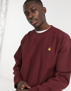Красный свитшот с надписью Carhartt WIP American