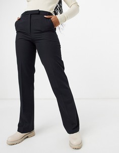 Строгие брюки прямого кроя ASOS DESIGN-Черный цвет