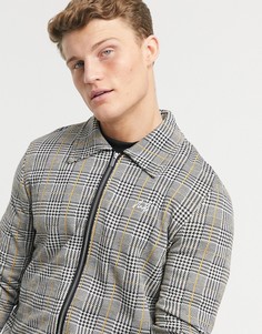 Светло-коричневая жаккардовая куртка Харрингтон Burton Menswear MB Collection-Светло-бежевый