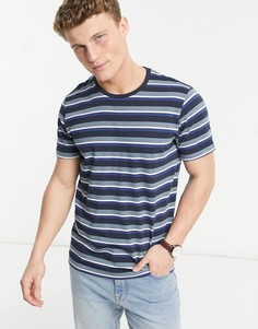 Футболка в полоску с круглым вырезом Selected Homme Sonni-Голубой