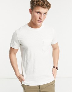 Футболка с круглым вырезом и карманом Selected Homme Jared-Белый