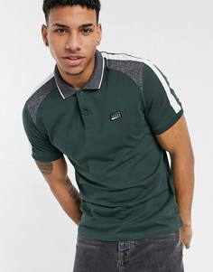 Темно-зеленая футболка-поло в стиле колор-блок Jack & Jones-Зеленый цвет