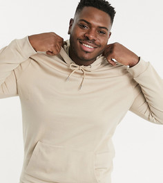 Бежевый удлиненный худи из органического хлопка ASOS DESIGN Plus