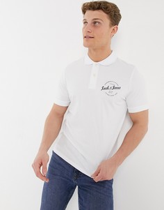 Белое поло с круглым логотипом Jack & Jones Originals-Белый