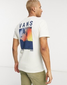 Кремовая футболка с принтом заката Vans Vintage-Кремовый