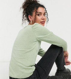Топ шалфейного оттенка с объемными рукавами ASOS DESIGN Tall-Зеленый цвет