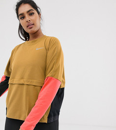 Розово-золотистый свитшот Nike Running Plus Thermasphere-Золотой