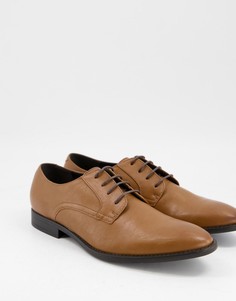 Туфли дерби из светло-коричневой искусственной кожи ASOS DESIGN-Светло-коричневый