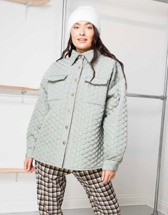 Стеганая куртка-рубашка в стиле oversized Daisy Street-Зеленый