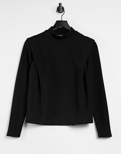 Черный топ с подплечниками Vero Moda-Черный цвет
