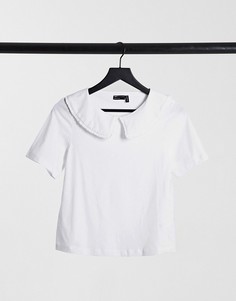 Белая футболка с отделкой на воротнике ASOS DESIGN-Белый