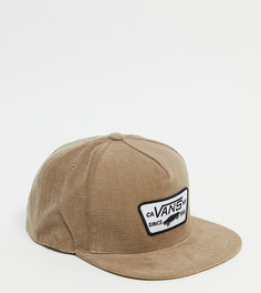 Коричневая бейсболка snapback Vans с большой нашивкой-Коричневый цвет