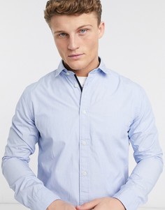 Рубашка узкого кроя с длинными рукавами Selected Homme Mark-Голубой