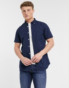 Рубашка с короткими рукавами Selected Homme-Голубой