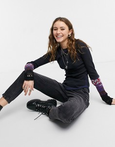 Черный джемпер с отделкой на рукавах Free People In The Cuff-Черный цвет