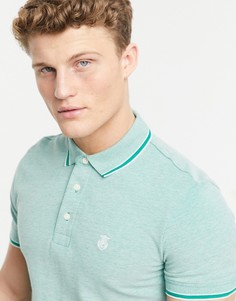 Футболка-поло с окантовкой Selected Homme-Зеленый цвет
