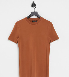 Коричневая облегающая футболка ASOS DESIGN Tall-Коричневый цвет
