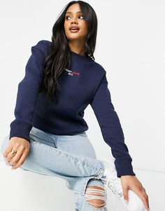 Темно-синий свитшот с круглым вырезом и логотипом Tommy Jeans