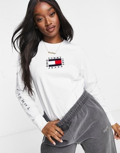 Белое боди с логотипом Tommy Jeans-Белый