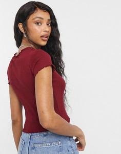 Бордовая футболка Topshop-Красный