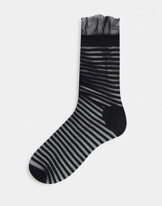 Сетчатые черные носки до щиколотки Gipsy-Черный цвет