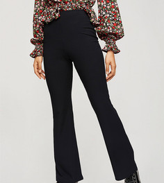 Черные расклешенные брюки Miss Selfridge Petite-Черный цвет
