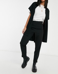 Черные брюки-сигареты с завышенной талией Miss Selfridge-Черный цвет