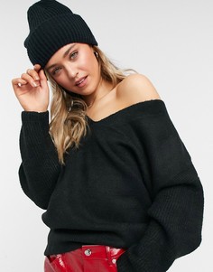 Черный джемпер в рубчик Topshop-Черный цвет