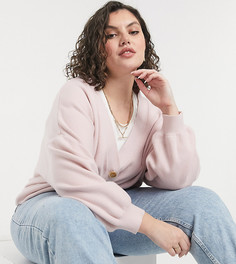 Розовый кардиган с объемными рукавами Cotton On Curve-Розовый цвет Cotton:On Plus