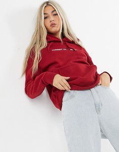 Бордовый худи с логотипом Tommy Jeans-Красный