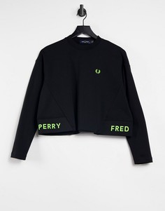Черный свитшот с вышивкой Fred Perry-Черный цвет