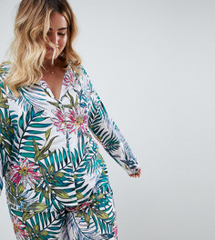 Пижамный комплект с рубашкой и брюками из 100% модала с принтом ASOS DESIGN Curve-Мульти