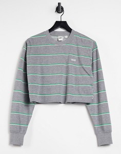 Серая футболка с круглым вырезом и линиями Vans-Серый
