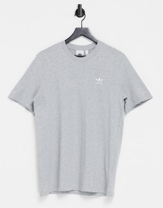 Серовато-лиловая футболка с небольшим логотипом adidas Originals essentials-Серый