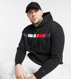 Худи черного цвета с логотипом на груди Tommy Hilfiger Big & Tall-Черный цвет