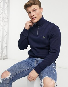Темно-синий свитшот с короткой молнией Lacoste-Черный цвет